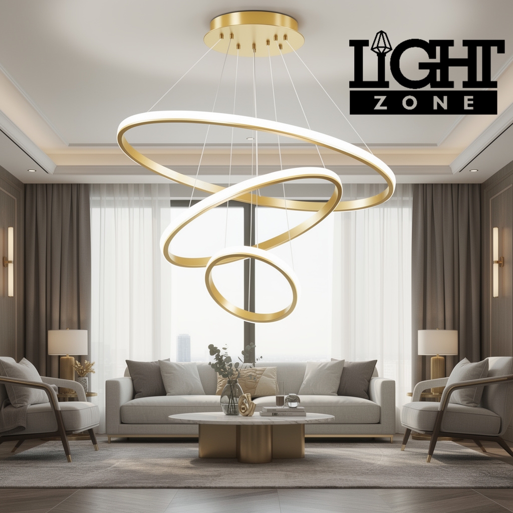 Gold Nordic Metal Chandelier – Perfect for Sitting Room or Dining Space.