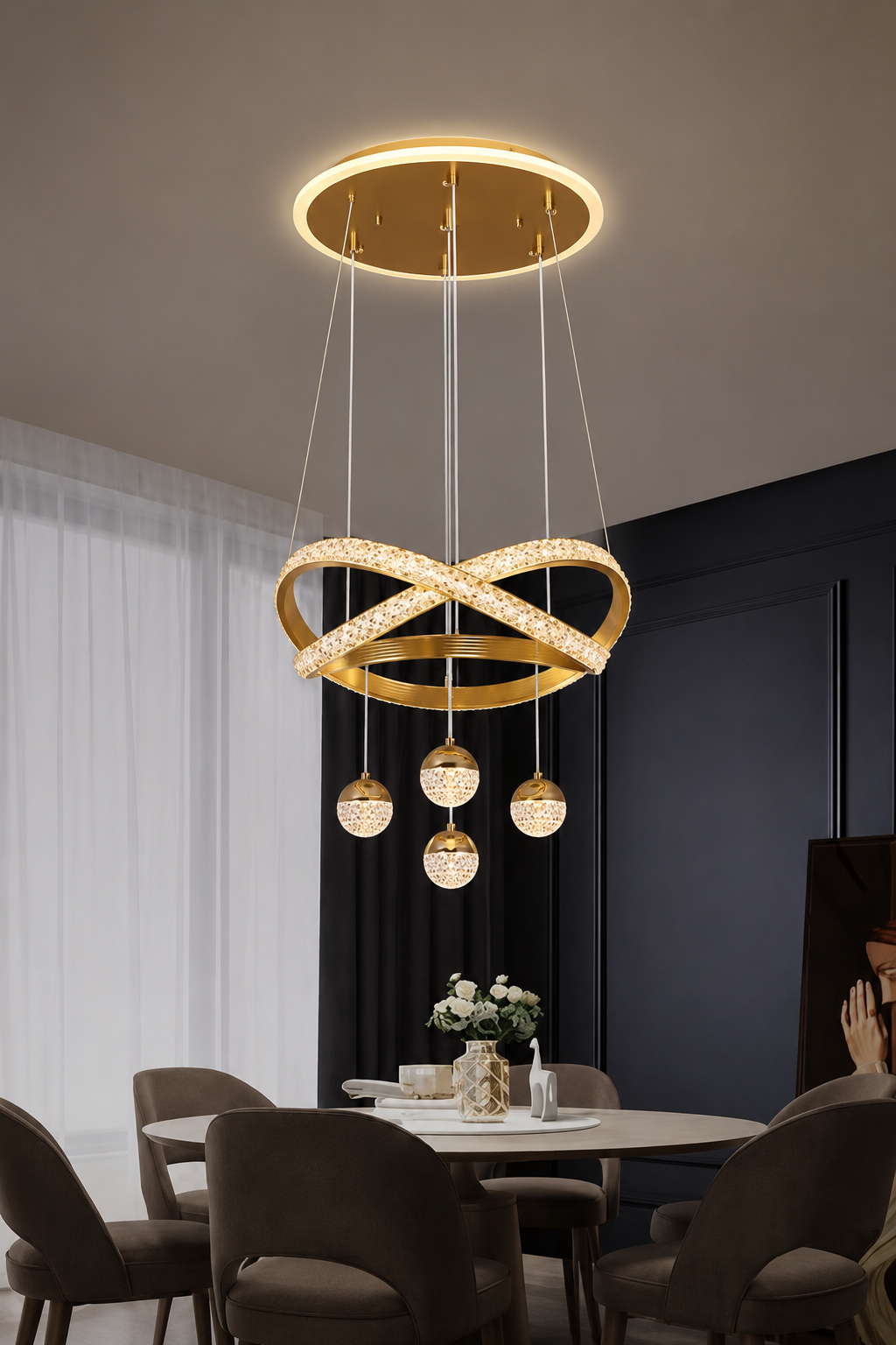 GOLD modern luxury pendant chandelier