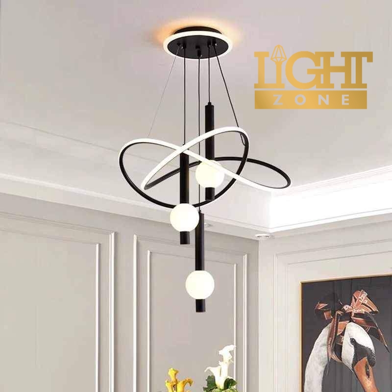 Black modern futuristic pendant chandelier