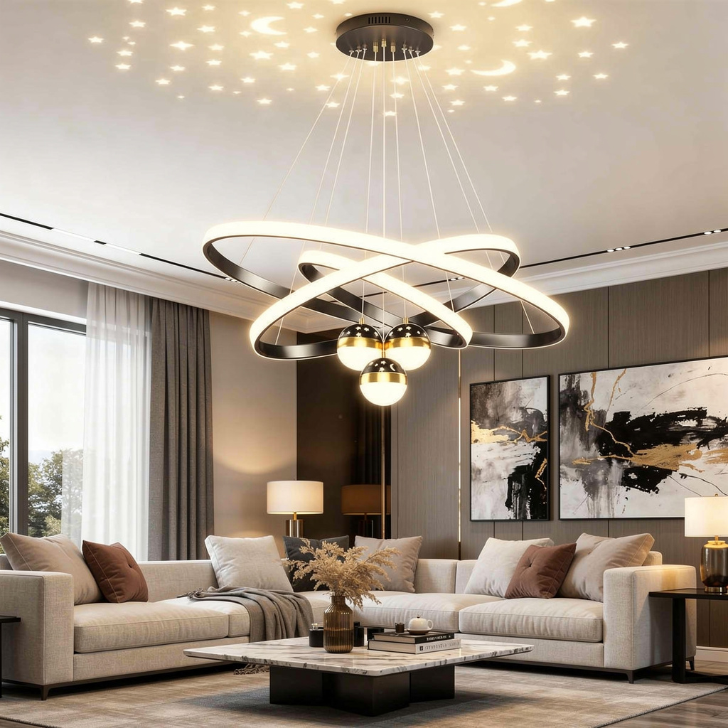 NORDIC 3 rings chandelier